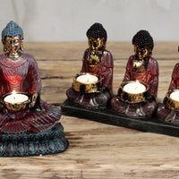 Antique Buddha - Three Devotees Candle Holder