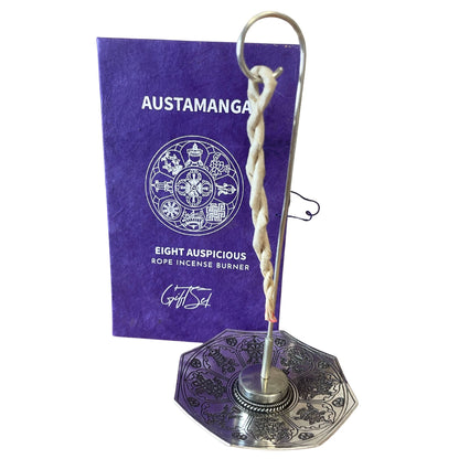 Encens Corde Astamangal & Porte-Encens Argenté - Set