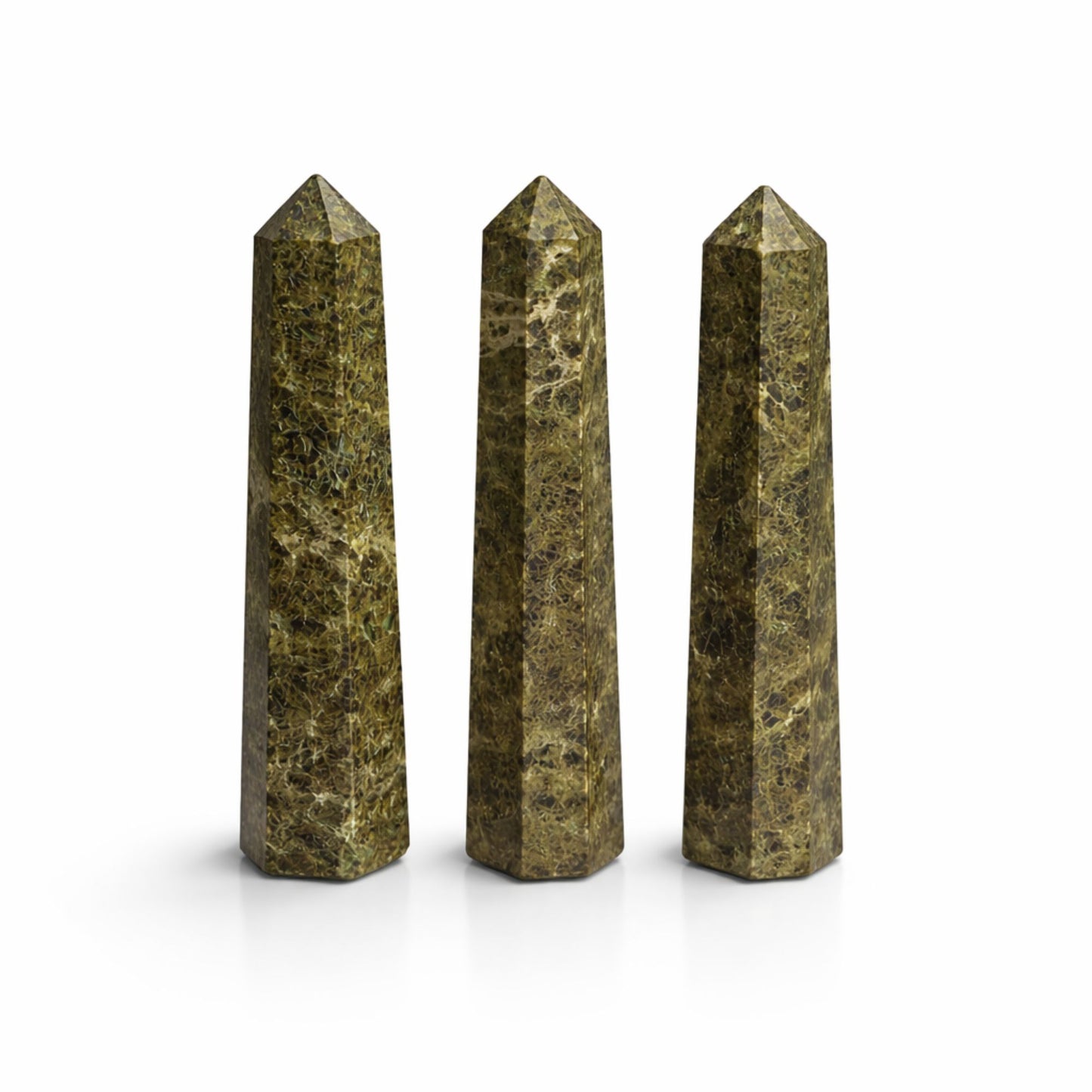 Gemstone Six Face Obelisk Point approx 11cm - Epidote