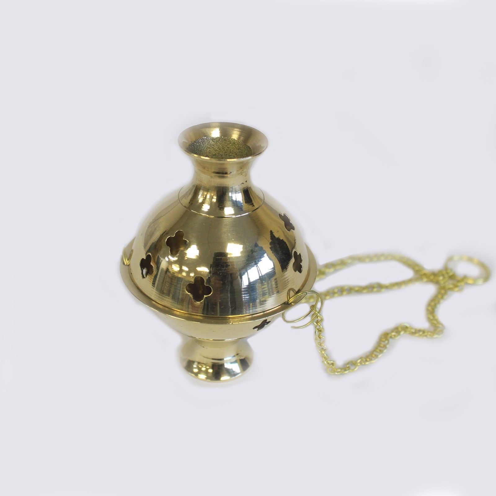 Brûleur d'Encens Suspendu Laiton - Encensoir Rituel 16cm – photo 2