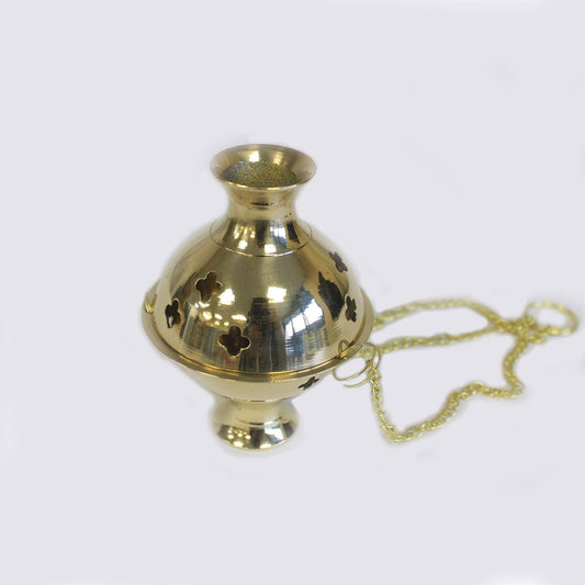Brûleur d'Encens Suspendu Laiton - Encensoir Rituel 16cm – photo 2