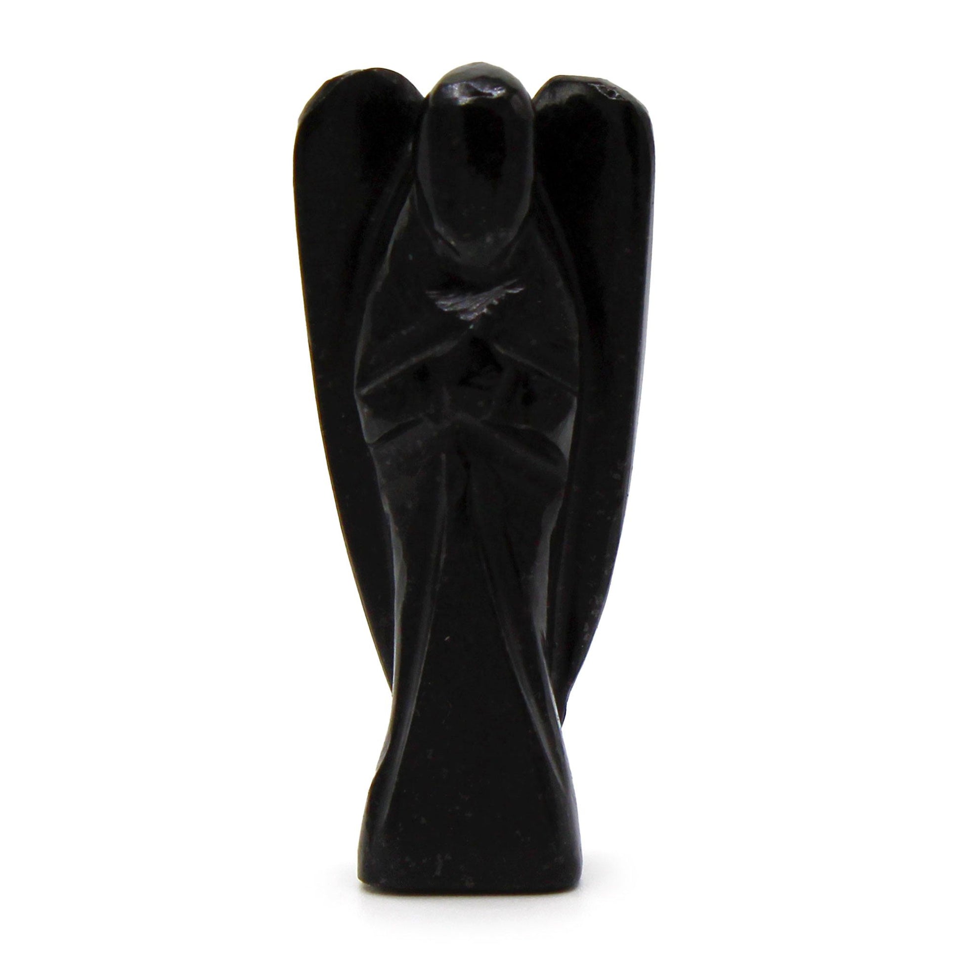 Hand Carved Gemstone Angel - Black Agate - photo 4