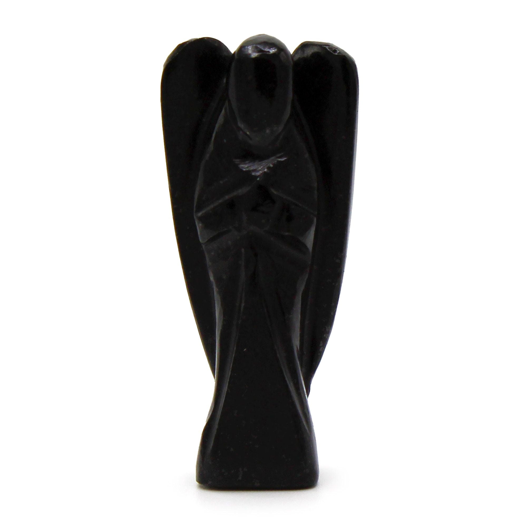 Hand Carved Gemstone Angel - Black Agate - photo 4