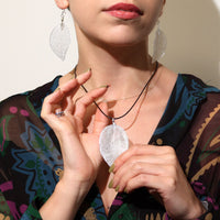 Boucles d'Oreilles Feuille Vraie - Argentées Artisan – photo 4
