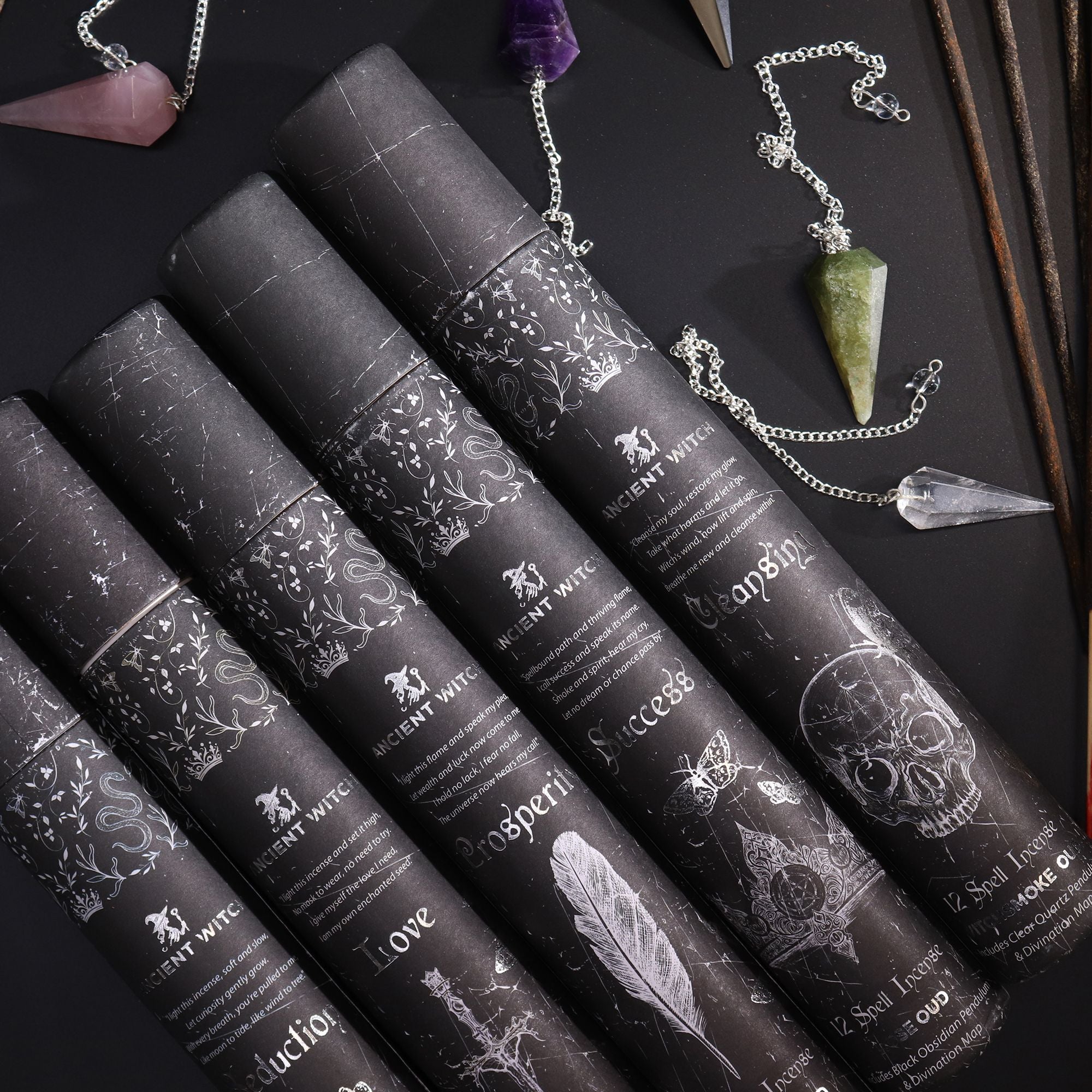 Ancient Witch Spell Incense - Prosperity - Aventurine Pendulum
