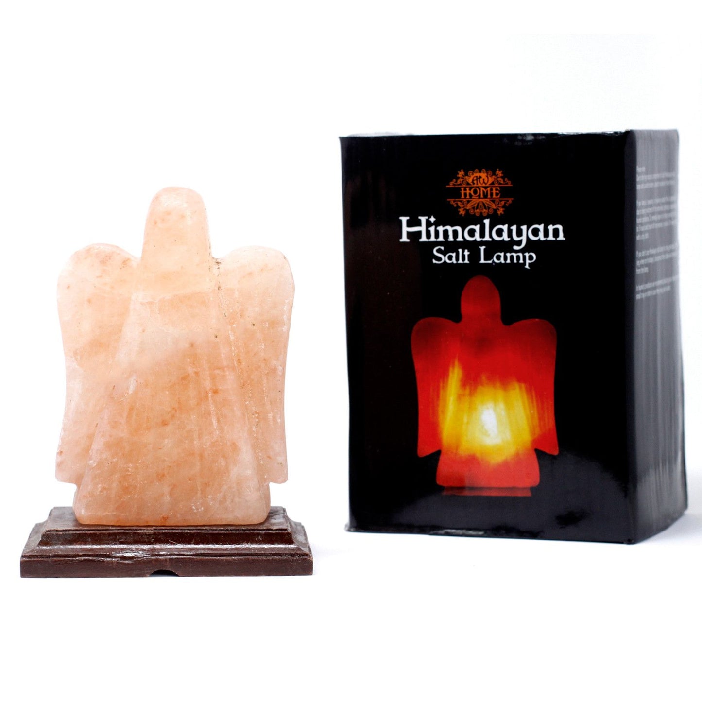 Lampe de sel de l'Himalaya sculptée Ange