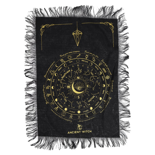 Pendule — Tapis Divination Œil Omniscient Noir & Or