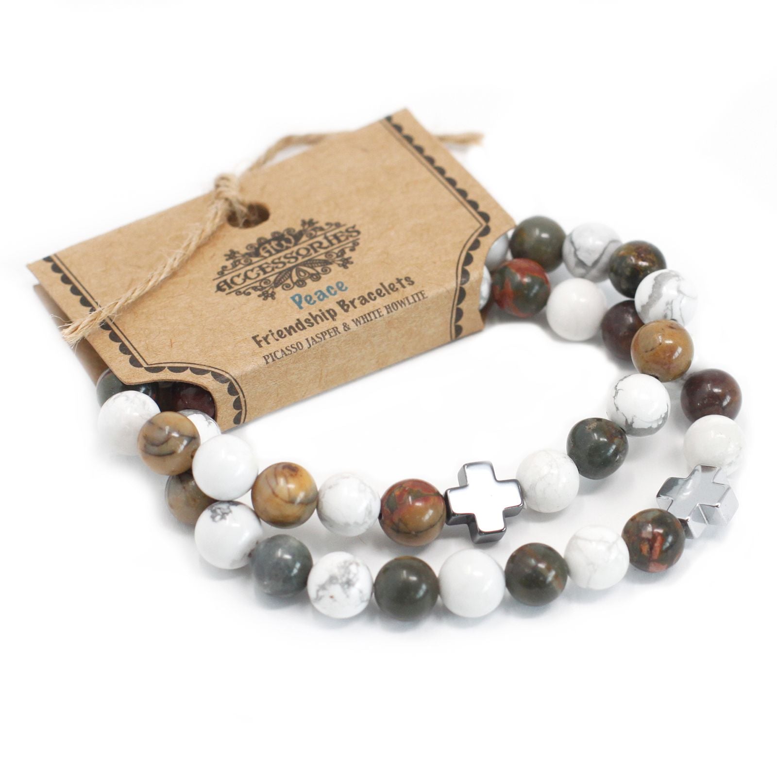 Lot de 2 bracelets d'amitié - Howlite Blanche - photo 3