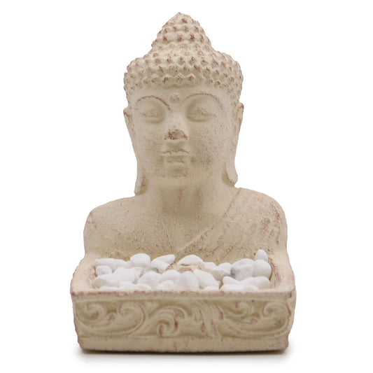 Brûle-Encens Pierre Bouddha Feng Shui Crème - Purification – photo 3