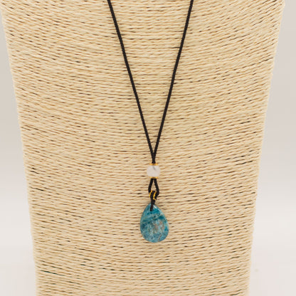 Pendentif sur cordon - Goutte - Howlite