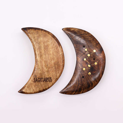 Engraved and Brass Zodiac Sign Incense Burners - Moon