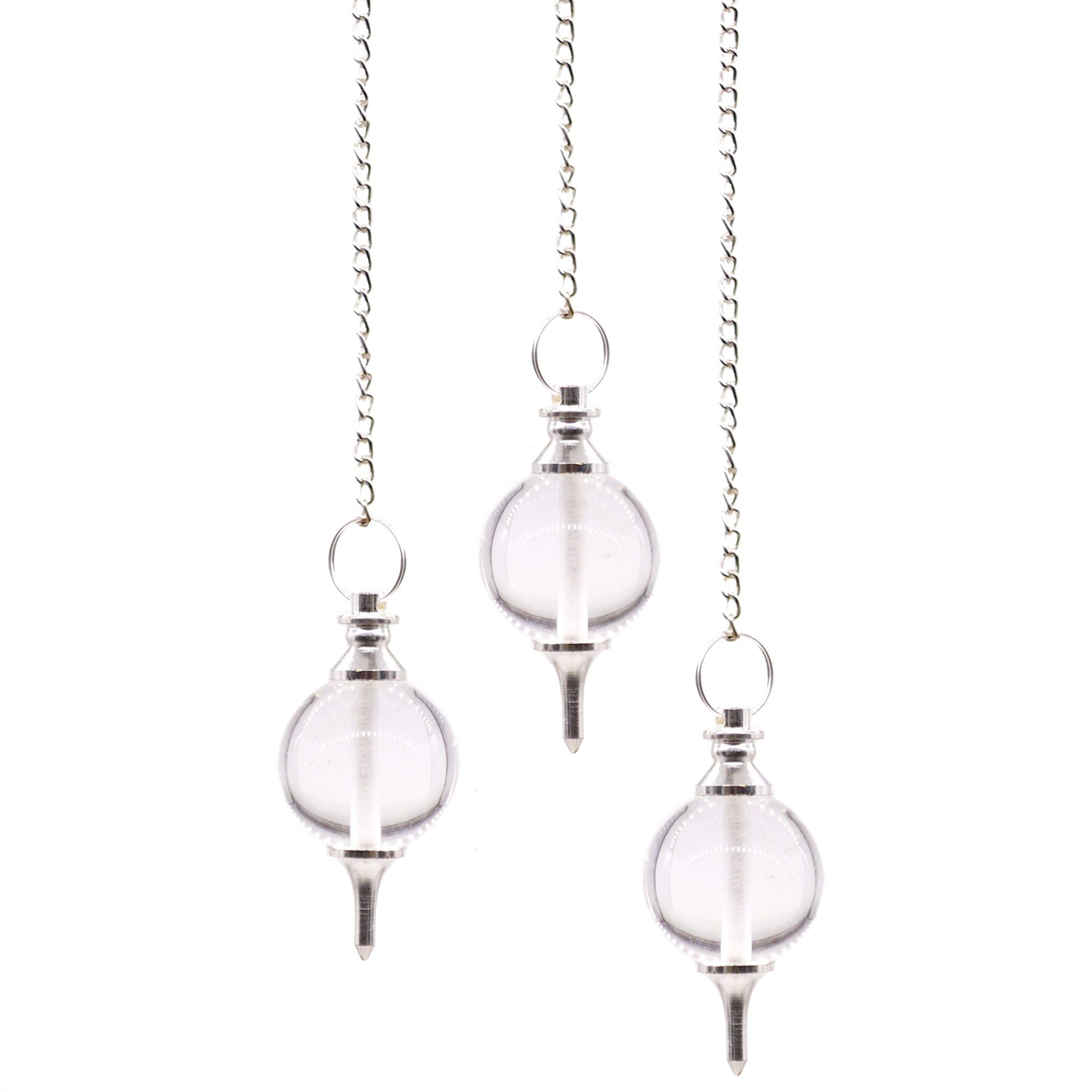 Pendule de radiesthésie sphère - Cristal de Roche