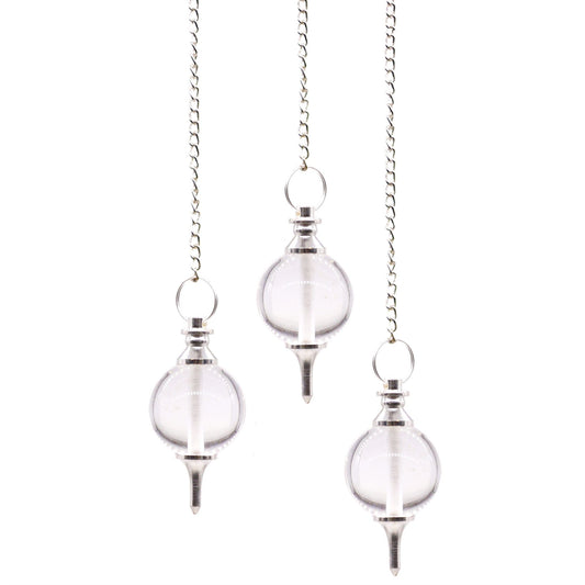 Pendule de radiesthésie sphère - Cristal de Roche