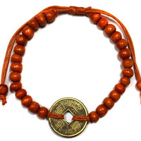 Bracelet Bali Feng Shui porte-bonheur - orange