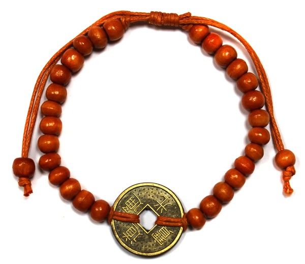 Bracelet Bali Feng Shui porte-bonheur - orange
