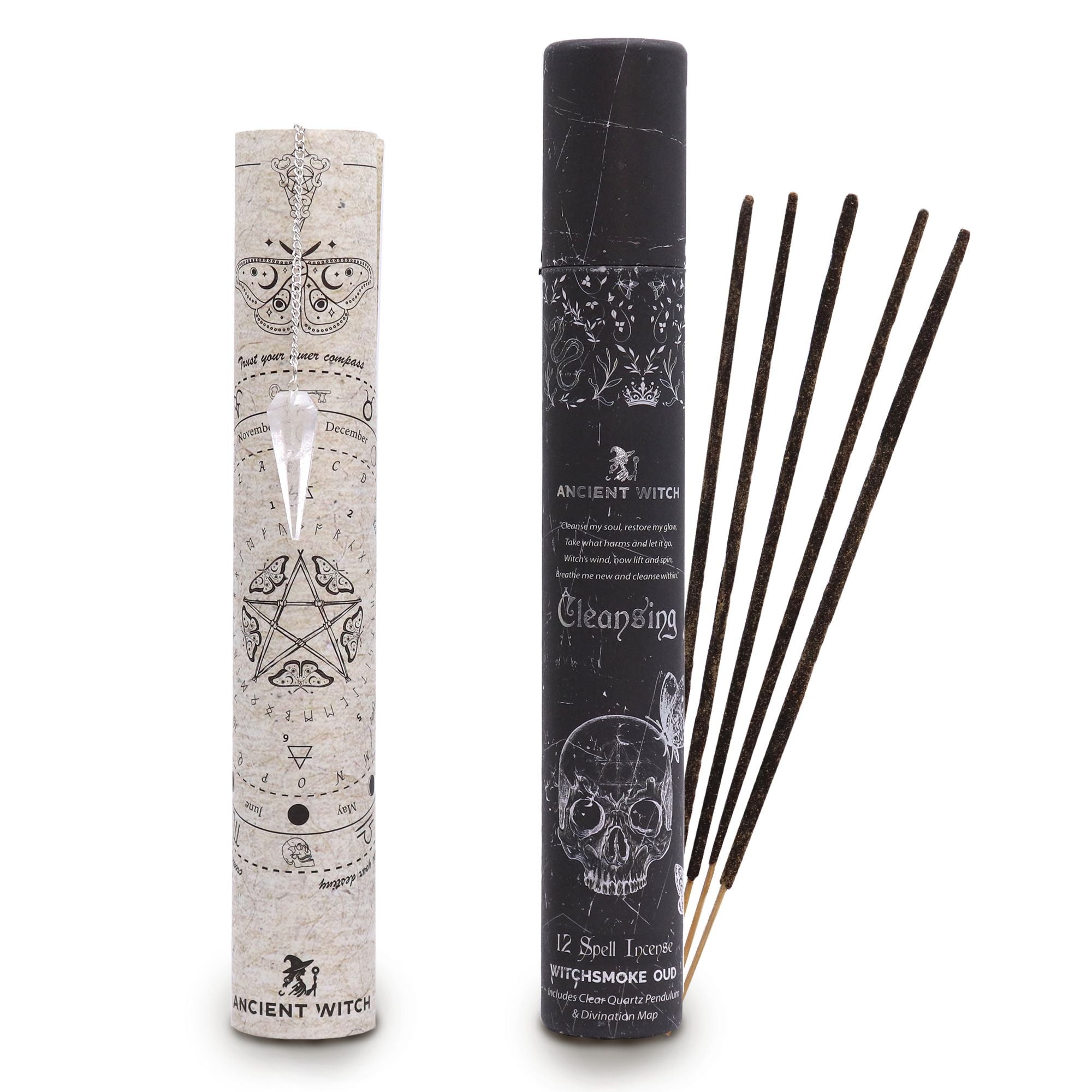Ancient Witch Spell Incense - Cleansing - Rock Crystal Pendulum