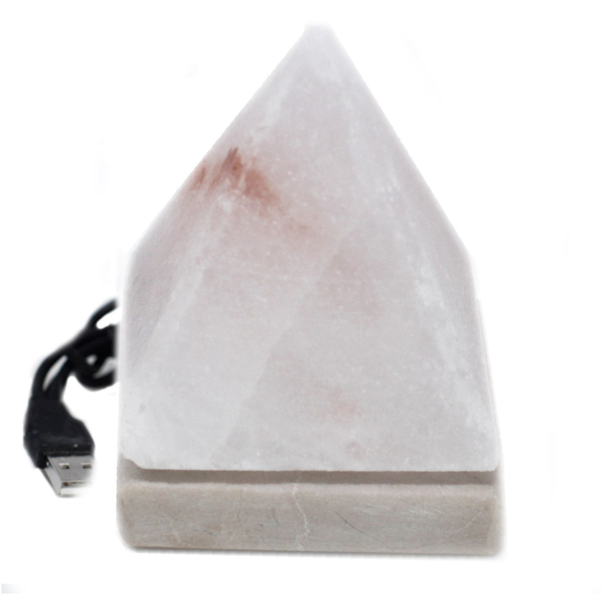 Lampe de sel de l'Himalaya USB pyramide 9 cm - lumière multicolore