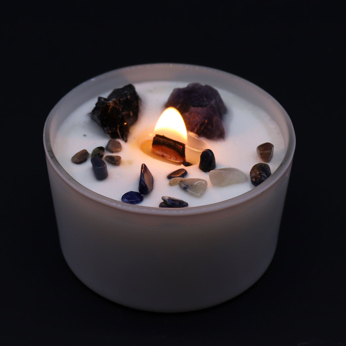 Bougie Chakra du Plexus Solaire — Améthyste & Agate Noire - photo 2