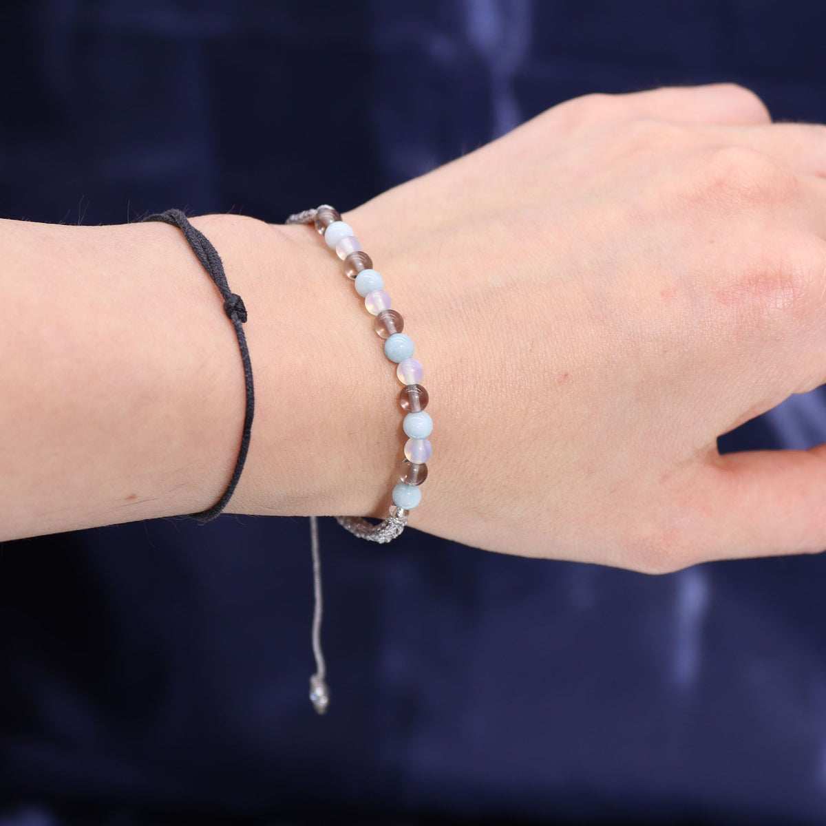 Bougie Zodiaque Cancer avec Bracelet — Aigue-Marine & Quartz Fumé - photo 2