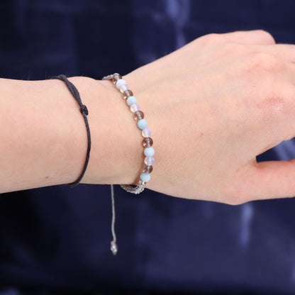 Bougie Zodiaque Cancer avec Bracelet — Aigue-Marine & Quartz Fumé - photo 2