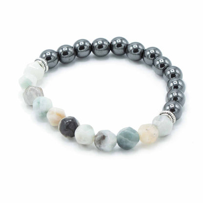 Bracelet magnétique en pierres facettées - Jade - photo 2