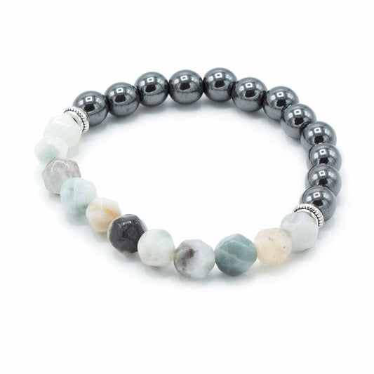 Bracelet magnétique en pierres facettées - Jade - photo 2