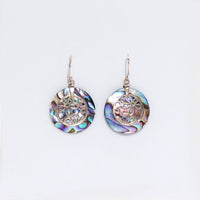 Boucles d'Oreilles Abalone & Argent 925 - Fleurs Bali