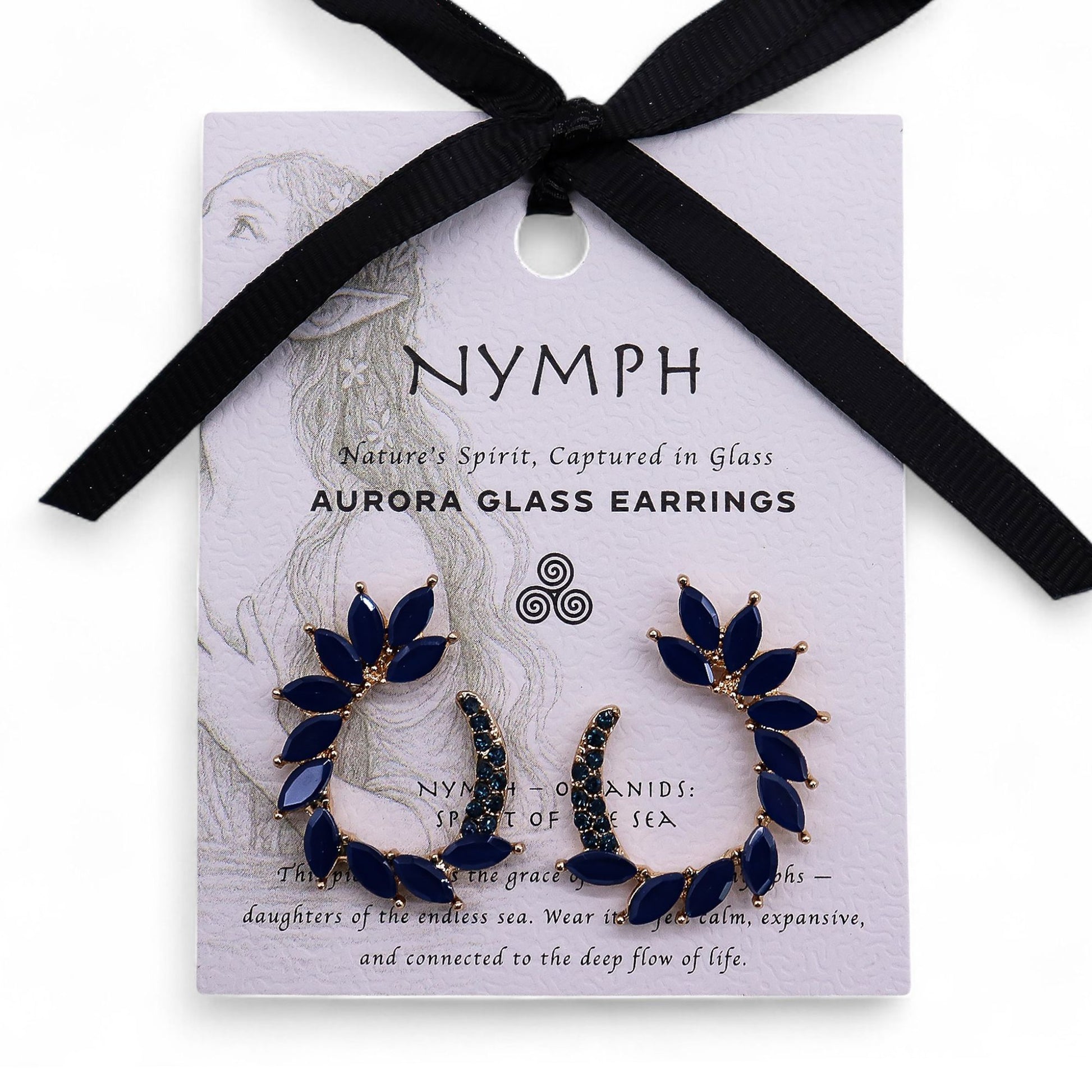Boucles d'Oreilles Verre Bleu Royal - Vintage Loop Acier – photo 4