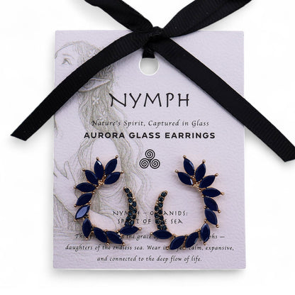 Boucles d'Oreilles Verre Bleu Royal - Vintage Loop Acier – photo 4