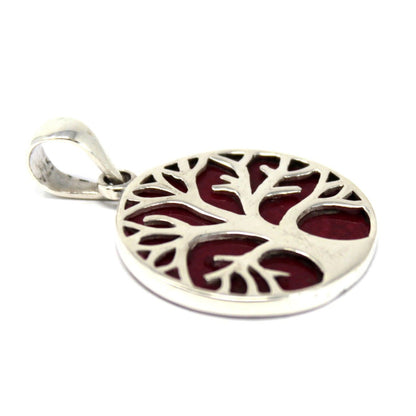 Pendentif Arbre de Vie Argent 22mm - Effet Corail & Protection