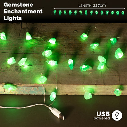 Guirlande Lumineuse en Fluorite Verte Brute — USB — 227 cm - photo 2