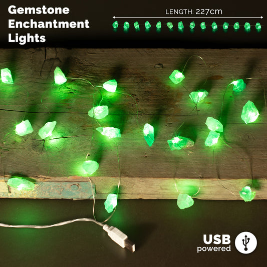 Guirlande Lumineuse en Fluorite Verte Brute — USB — 227 cm - photo 2