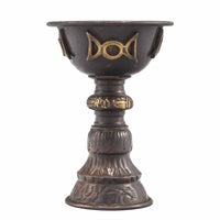 Calice Rituel Triple Lune 8x13cm - Cuivre Antique Autel