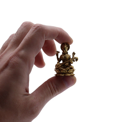 Statue Miniature Saraswati en Laiton — 3,4 cm - photo 3