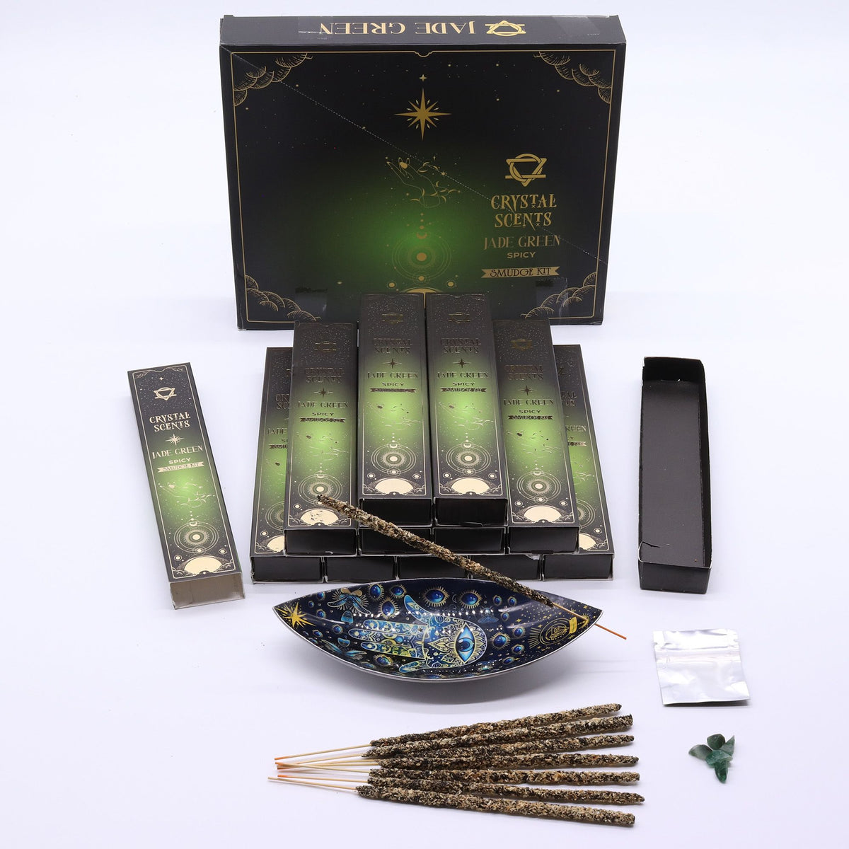 Encens Épicé & Jade - Coffret Bâtonnets + Pierres Naturelles – photo 4