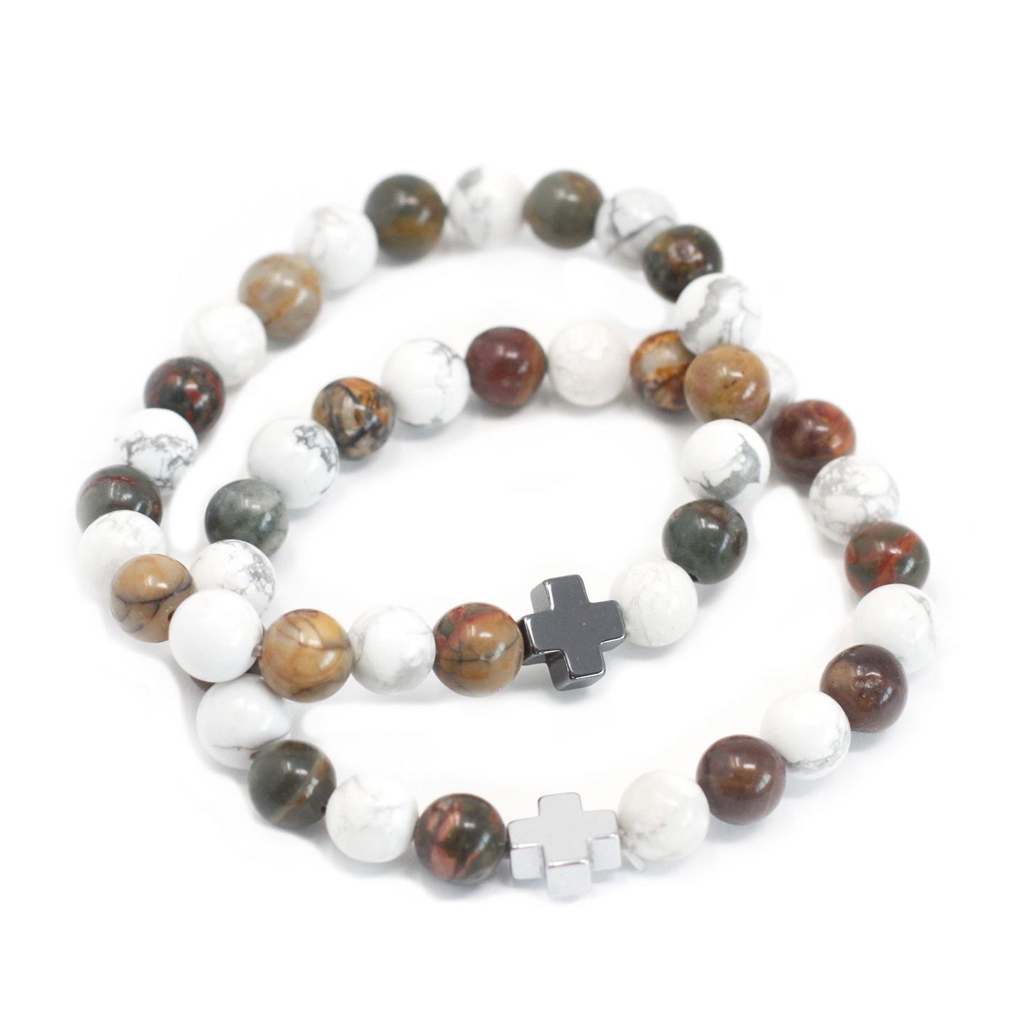 Lot de 2 bracelets d'amitié - Howlite Blanche - photo 2