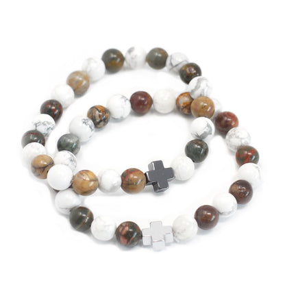 Lot de 2 bracelets d'amitié - Howlite Blanche - photo 2