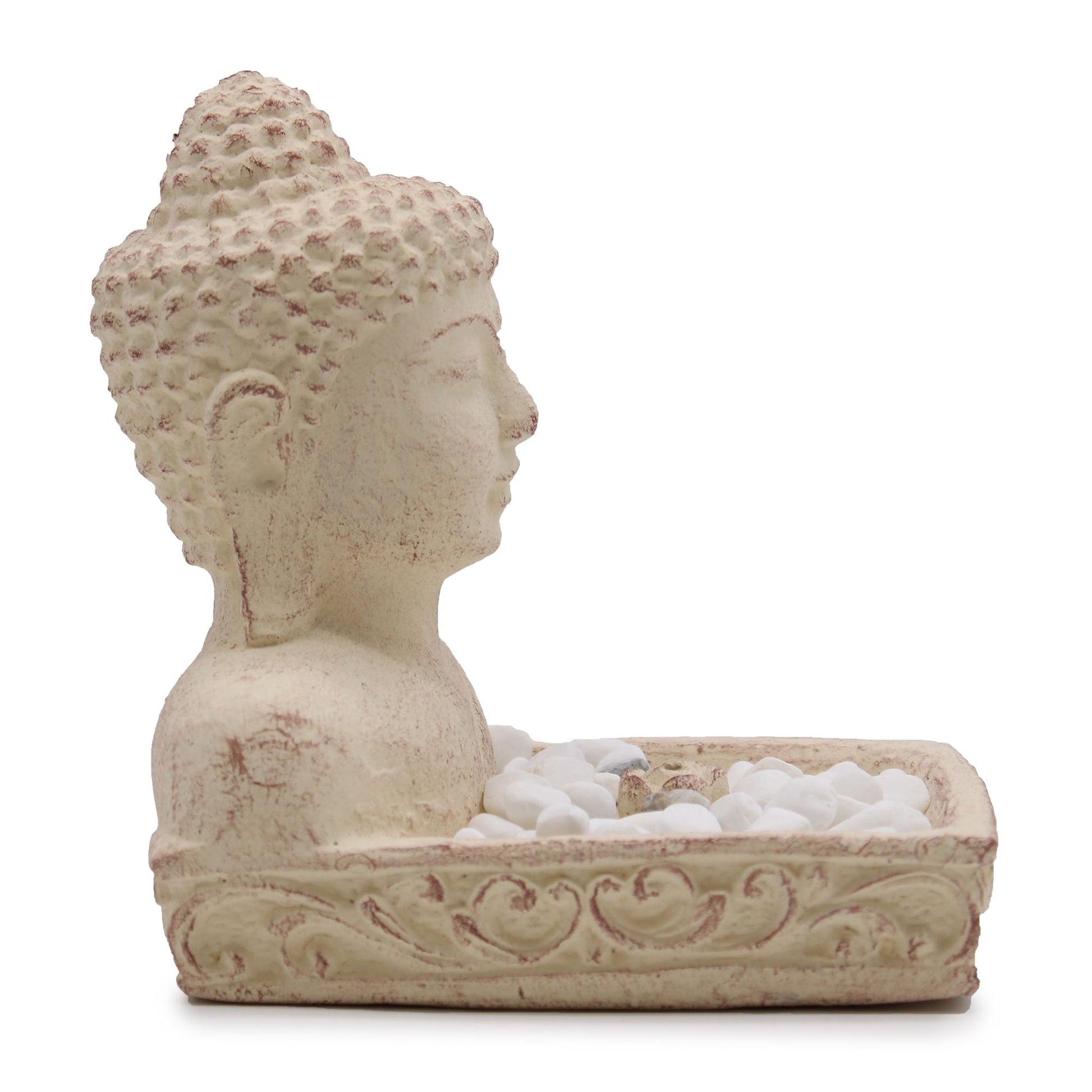 Brûle-Encens Pierre Bouddha Feng Shui Crème - Purification – photo 4