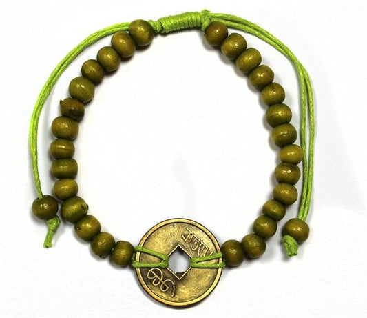 Bracelet Bali Feng Shui porte-bonheur - lime green