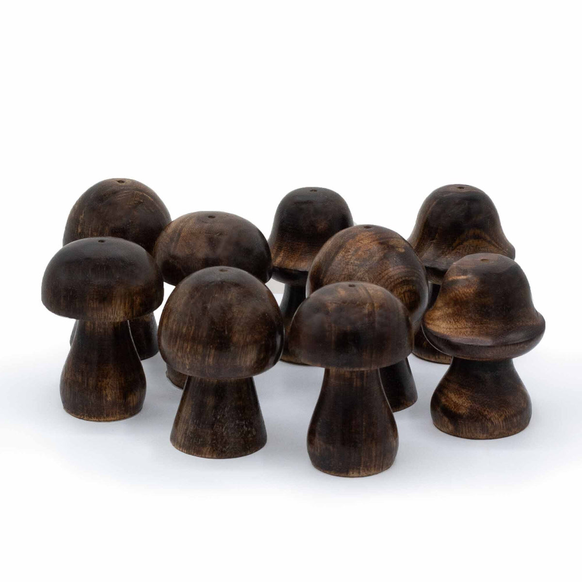 Porte-Encens Champignons en Bois — Set de 3 - photo 4