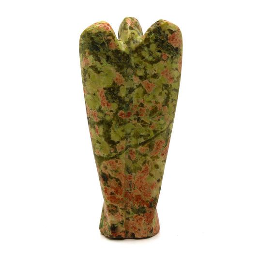 Hand Carved Gemstone Angel - Unakite - photo 2
