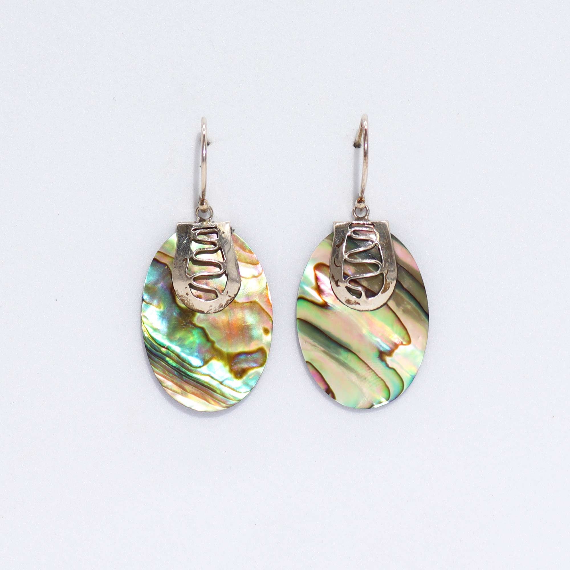 Boucles d'Oreilles Abalone & Argent 925 - Tong Nacre Bali