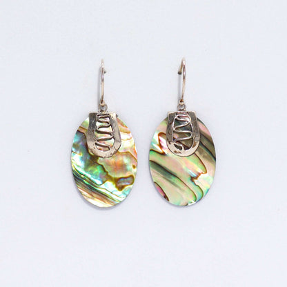 Boucles d'Oreilles Abalone & Argent 925 - Tong Nacre Bali