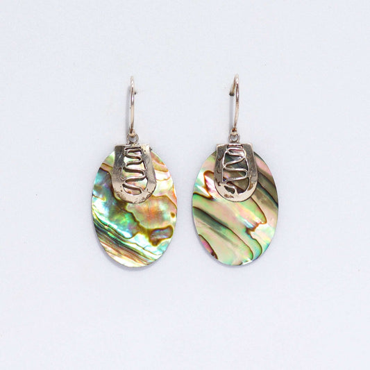 Boucles d'Oreilles Abalone & Argent 925 - Tong Nacre Bali