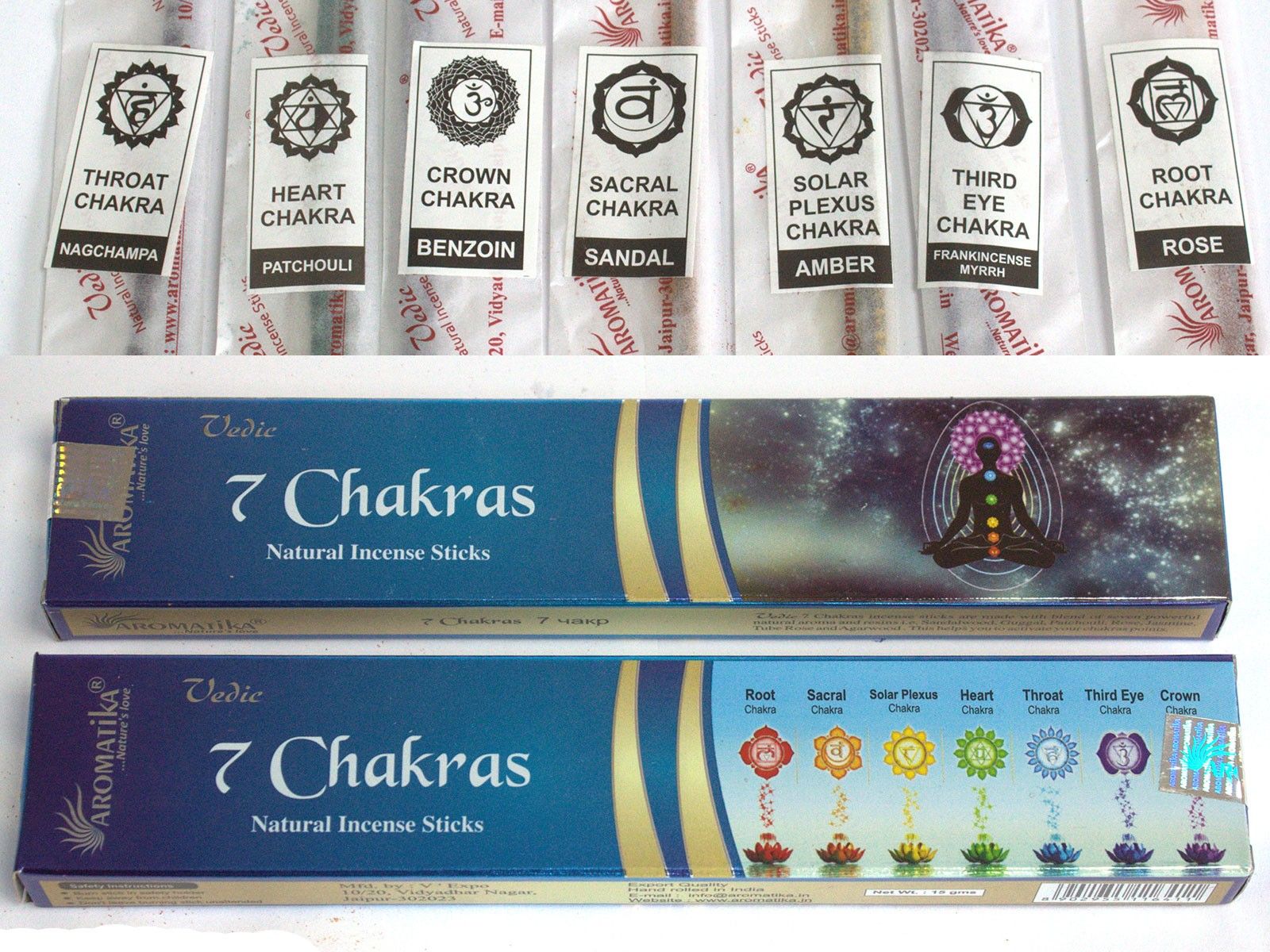 Bâtons d'Encens 7 Chakras Védique - Masala Artisanal – photo 3