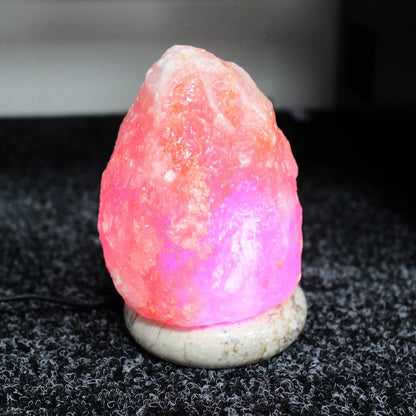 Lampe de sel de l'Himalaya USB 11,5 cm - lumière multicolore