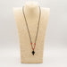 Pendentif sur cordon - Croix - Agate Noire