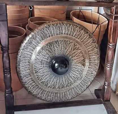 Gong Balinais Dragon 80cm — Support Sculpté Anthracite – photo 4