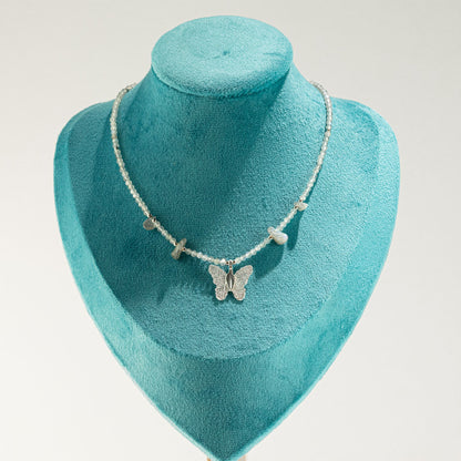 Collier Labradorite — Papillon en Feuille Véritable Argentée - photo 6