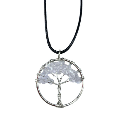 Pendentif Arbre de Vie Cristal de Roche — Clarté & Amplification